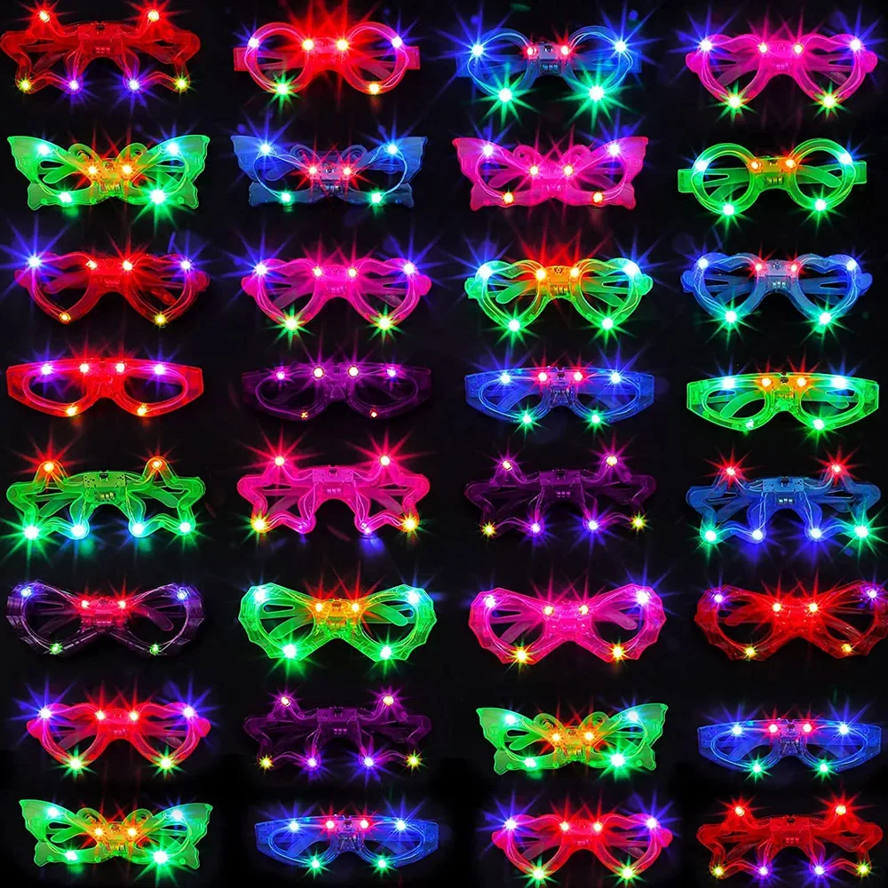 Glow In The Dark Party Glasses - نظارات LED مضيئة في الظلام، مستلزمات