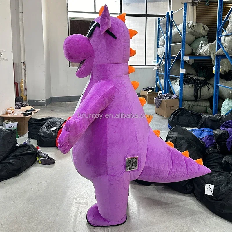 Inflatable Dinosaur Costume Adult - زي تنكري على شكل ديناصور أرجواني