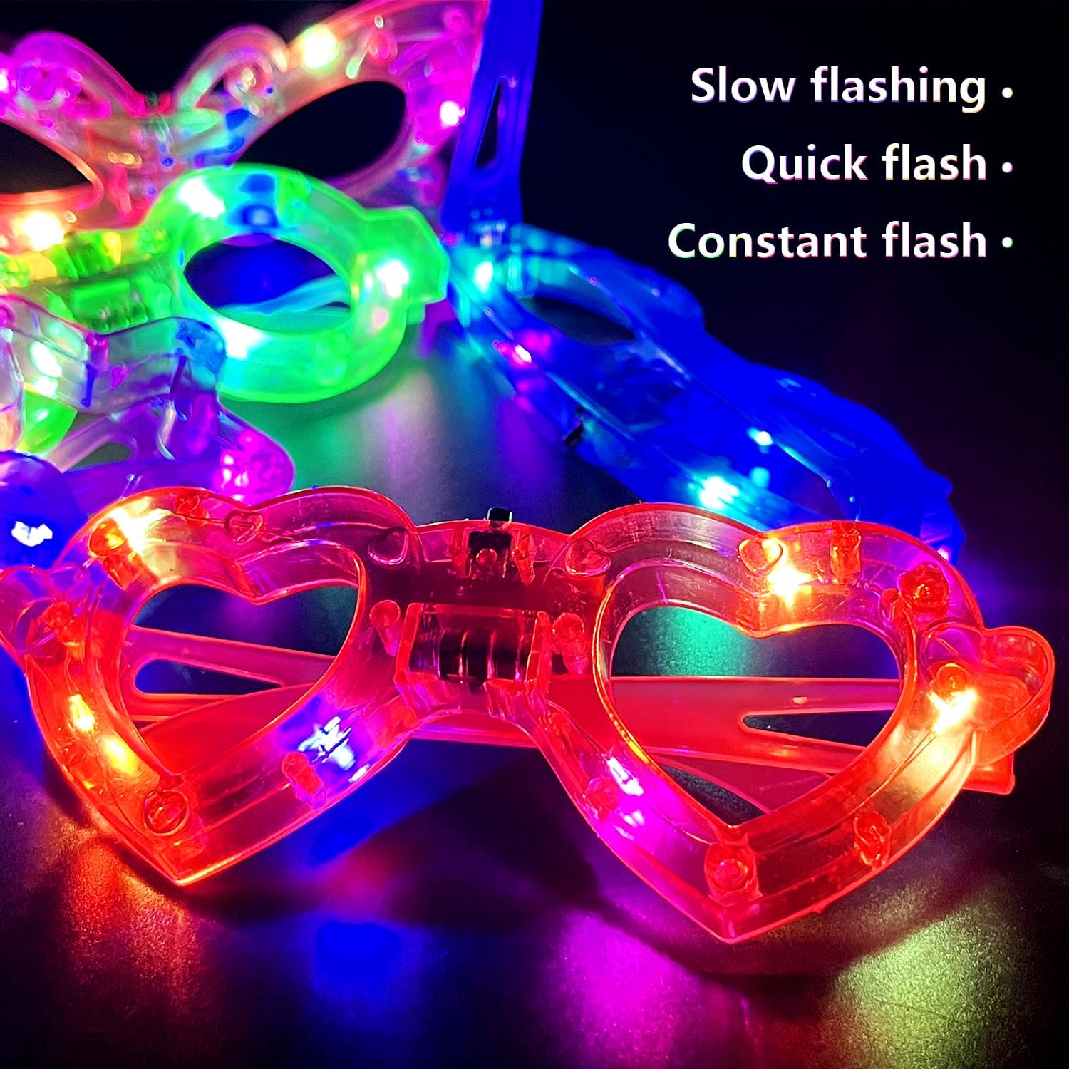 12 قطعة من النظارات المضيئة بت - مراجعة Glow In The Dark Party Glasses وسعره