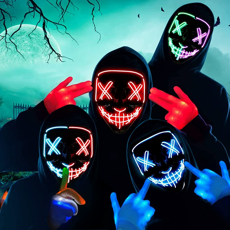 قناع لامع بتقنية النيون LED ال - مراجعة Led Purge Mask Halloween وسعره