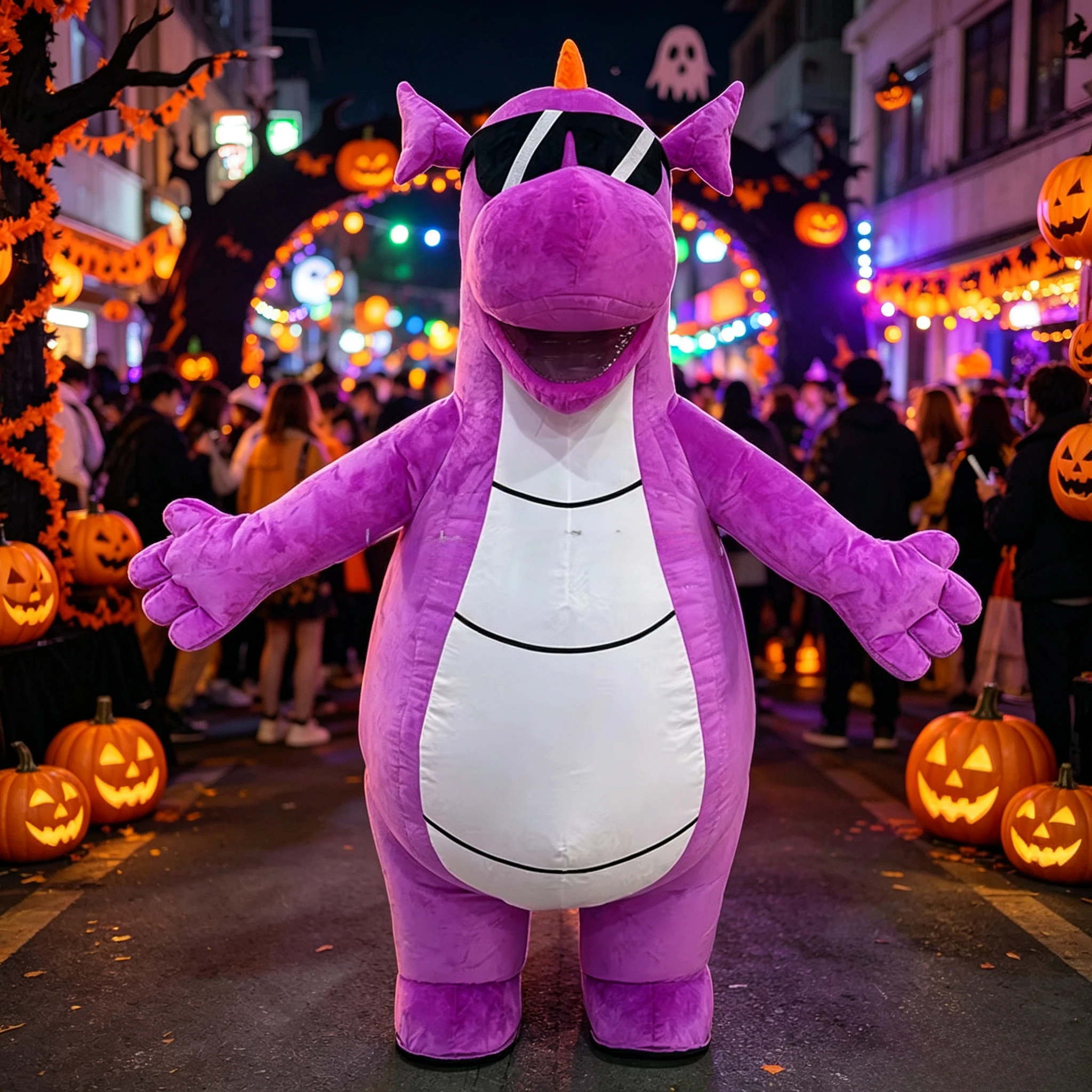 زي تنكري على شكل ديناصور أرجوا - مراجعة Inflatable Dinosaur Costume Adult وسعره