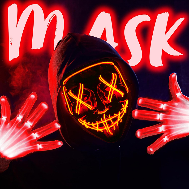 قناع حفلات لاسلكي ملون بإضاءة  - مراجعة Led Purge Mask Halloween وسعره